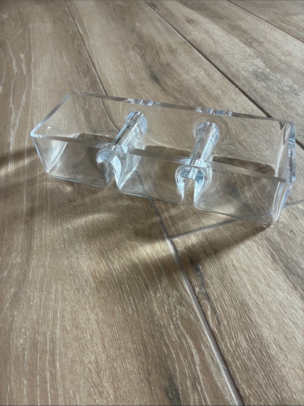 Clear Glass Triple Serving Dish